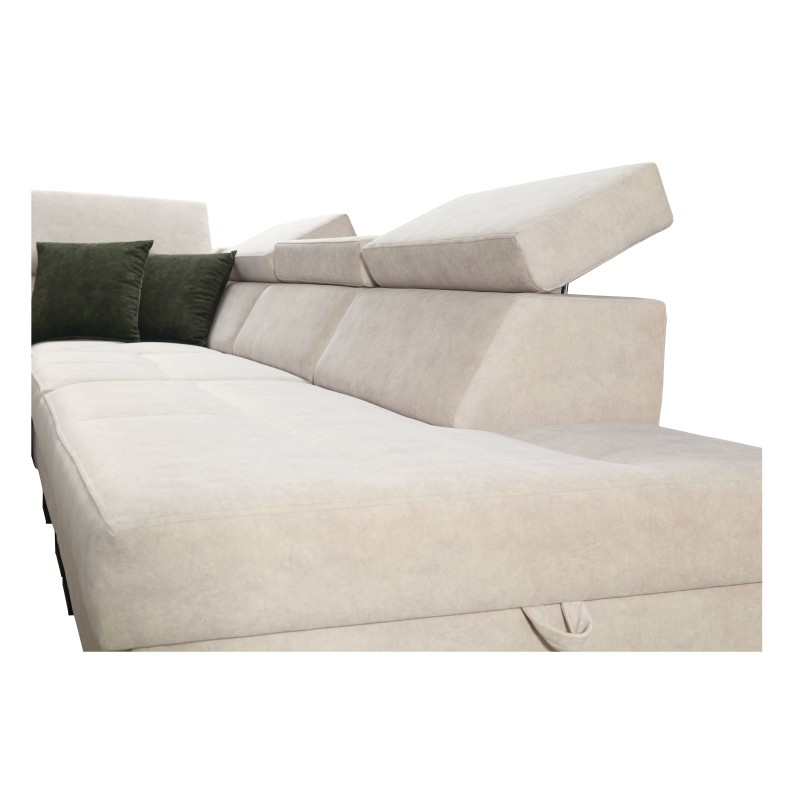 U-shaped Avanti X corner sofa with a sleeping function and USB lamp | Velvet, Whisper 16