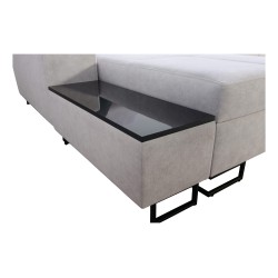 Sofá esquinero en forma de U Avanti X con función de cama y lámpara USB | Terciopelo, Whisper 3