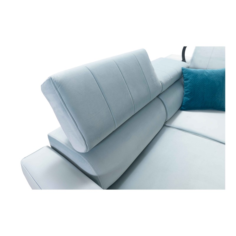 Modena V corner sofa with a sleeping function and a bedding container - Velvet, Amor velvet 4301