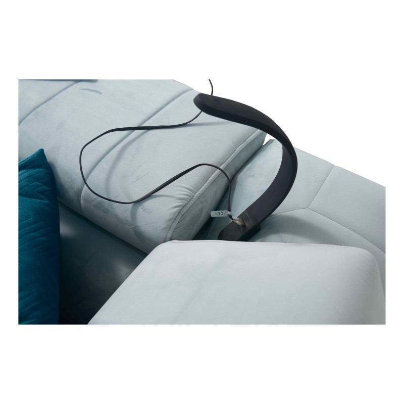 Ecksofa Modena V mit Schlaffunktion und Bettkasten - Samt, Amor Samt 4308