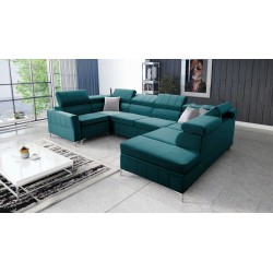Modena V corner sofa with sleeping function and bedding storage - Velvet, Amor velvet 4312