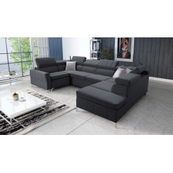 Ecksofa Modena V mit Schlafunktion und Bettkasten - Velvet, Amor Velvet 4321