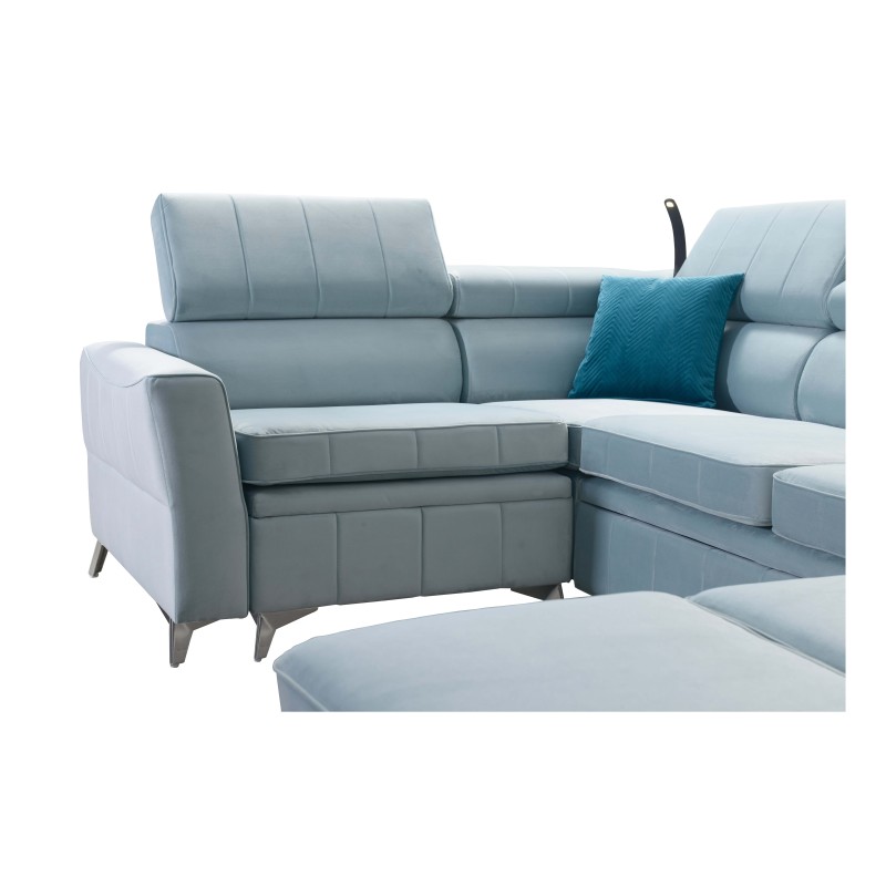 Sofá esquinero Modena V con función de cama y contenedor para ropa de cama - Velvet, Amor velvet 4321