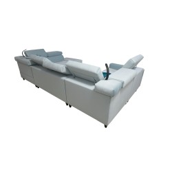 Modena V corner sofa with a sleeping function and storage for bedding - Velvet, Amor velvet 4321