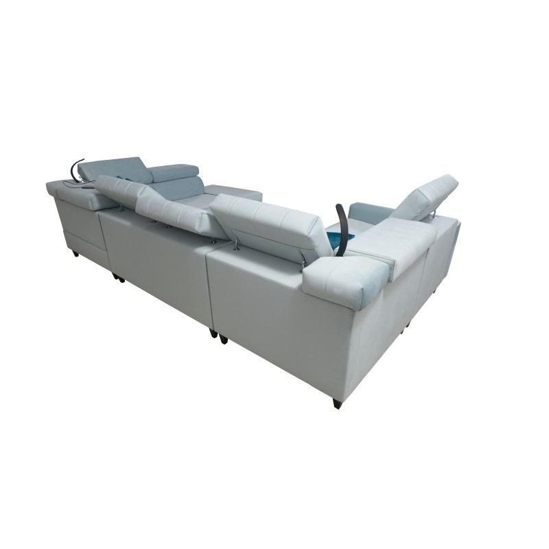 Sofá esquinero Modena V con función de cama y contenedor para ropa de cama - Velvet, Amor velvet 4321