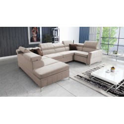 Ecksofa Modena V mit Schlaffunktion und Bettkasten - Samt, Amor Velvet 4303