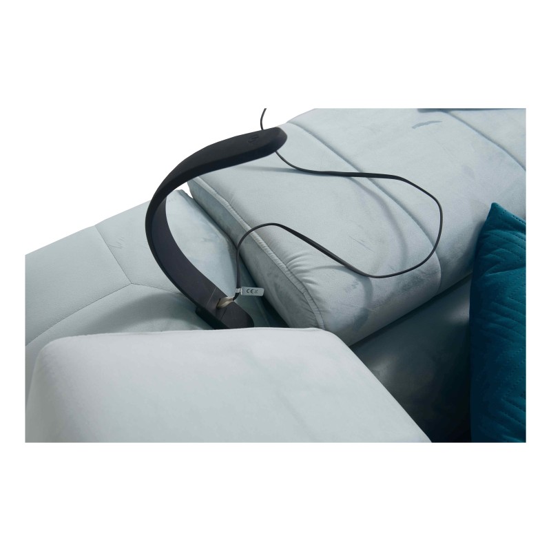 Ecksofa Modena V mit Schlaffunktion und Bettkasten - Samt, Amor Velvet 4303