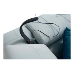 Sofá esquinero Modena V con función para dormir y compartimento para ropa de cama - Terciopelo, Amor velvet 4309