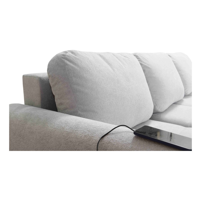 Oscar corner sofa with sleeping function and USB port – Comfort and style in your living room