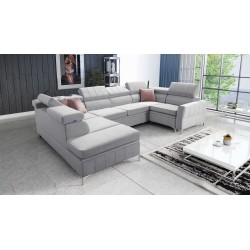 Ecksofa Modena V mit Schlaffunktion und Bettkasten - Velvet, Amor velvet 4318