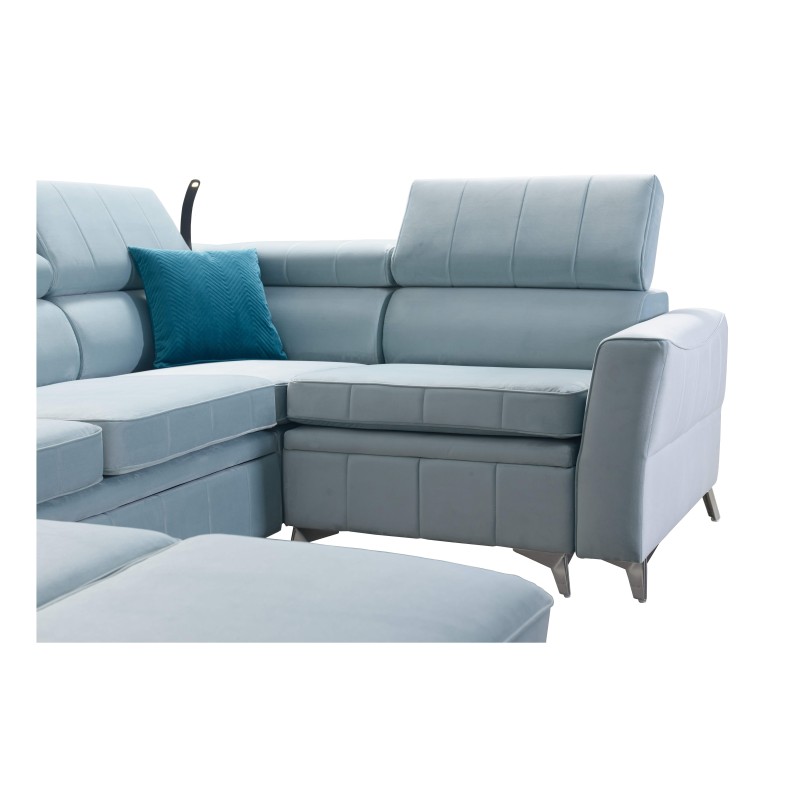 Sofá esquinero Modena V con función de cama y contenedor para ropa de cama - Velvet, Amor velvet 4321