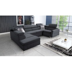Ecksofa Modena V mit Schlafunktion und Bettkasten - Velvet, Amor Velvet 4321