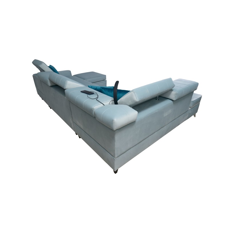 Modena VI corner sofa with sleeping function – elegance and functionality in Velvet fabric, Amor velvet 4301