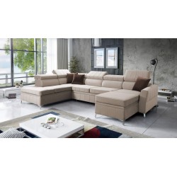 Modena VI Corner Sofa with Sleeping Function – Elegance and Functionality in Velvet Fabric, Amor Velvet 4303