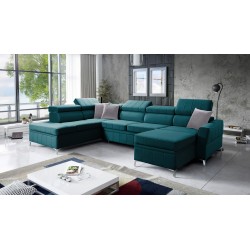 Modena VI corner sofa with sleeping function – elegance and functionality in Velvet fabric, Amor velvet 4312