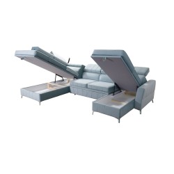 Modena VI corner sofa with sleeping function – elegance and functionality in Velvet fabric, Amor velvet 4318