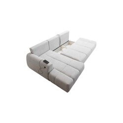 Esquinero Oscar con función de cama y puerto USB: Comodidad y estilo en tu sala de estar.
