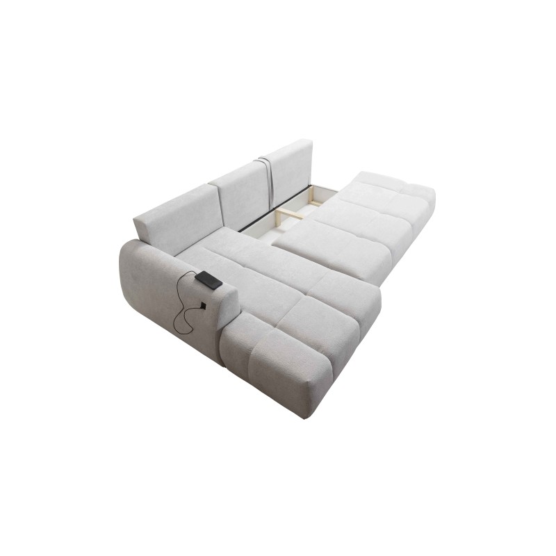 Esquinero Oscar con función de cama y puerto USB: Comodidad y estilo en tu sala de estar.