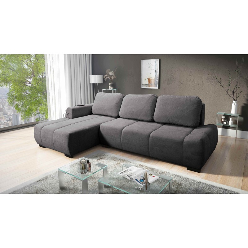 Oscar corner sofa with sleeping function and USB port – Comfort and style in your living room