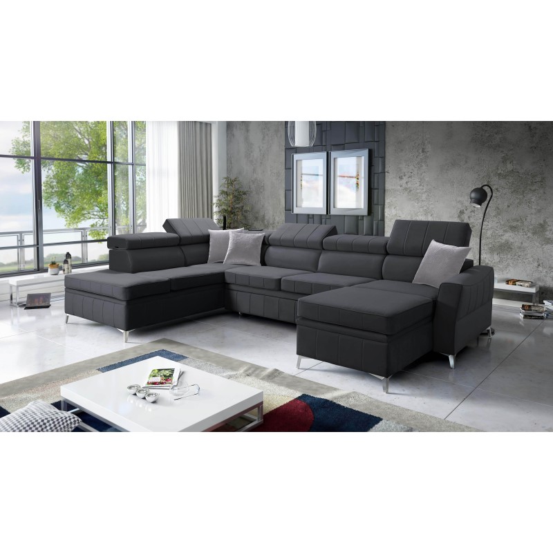 Modena VI corner sofa with a sleeping function – elegance and functionality in Velvet fabric, Amor velvet 4321