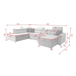 Ecksofa Modena VI mit Schlaffunktion – Eleganz und Funktionalität in Samtstoff, Amor Velvet 4321