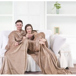 Frankhauer Kuscheldecke FAULER TAG mit Ärmeln - verschiedene Farben