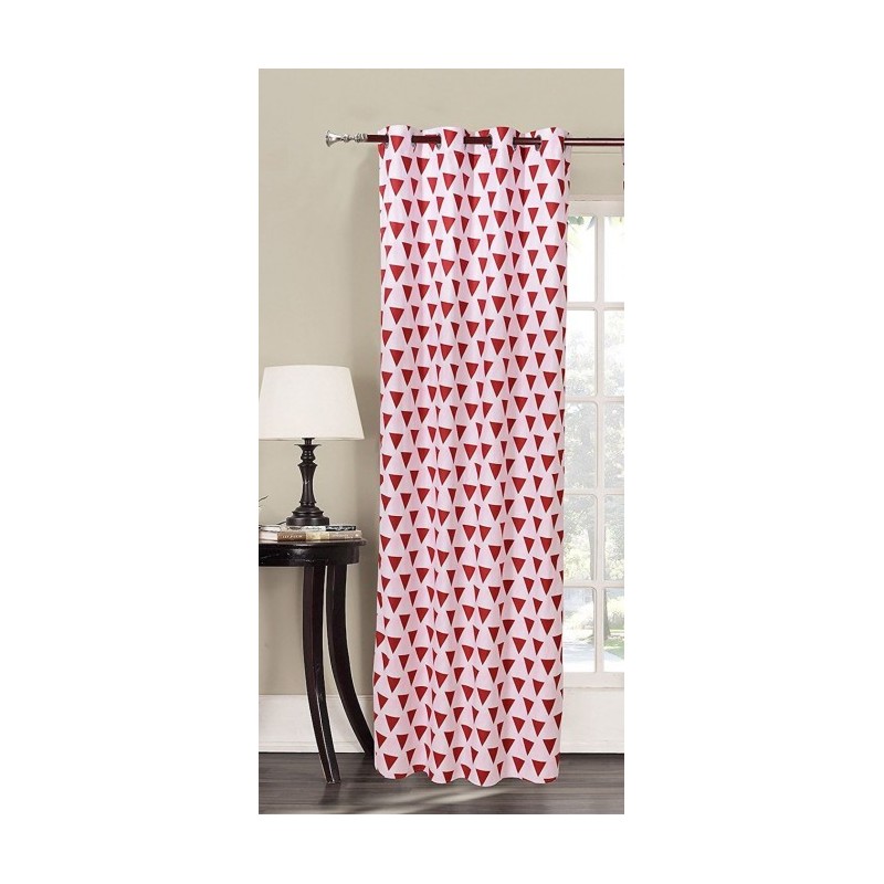 Frankhauer Cortina TRIÁNGULOS blanco-rojo 140x245