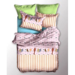 Frankhauer Ropa de cama 100% microfibra PÁJAROS COLORIDOS