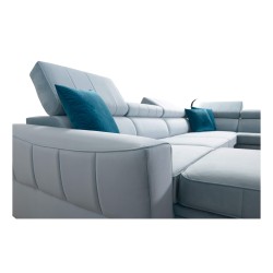 Modena VI Ecksofa mit Schlaffunktion – Eleganz und Funktionalität in Samtstoff, Amor Velvet 4301