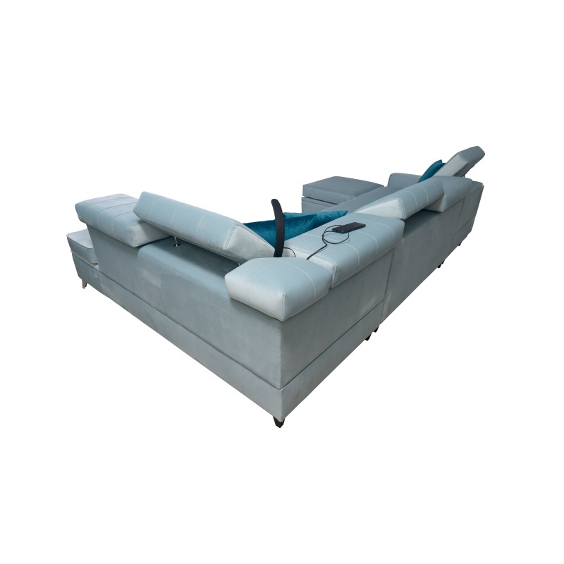 Sofá esquinero Modena VI con función de cama – elegancia y funcionalidad en tela de terciopelo, Amor velvet 4303