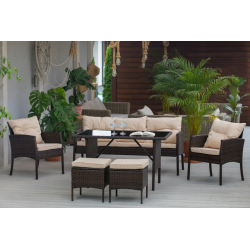 Frankhauer Conjunto de muebles de jardín TAJLO marrón oscuro