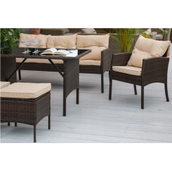 Frankhauer Conjunto de muebles de jardín TAJLO marrón oscuro