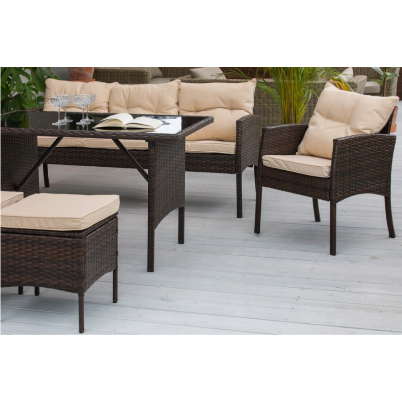 Frankhauer Conjunto de muebles de jardín TAJLO marrón oscuro