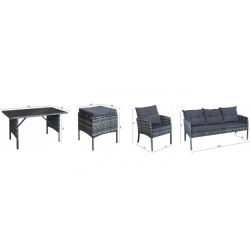 Frankhauer Gartenmöbel-Set TAJLO dunkelbraun