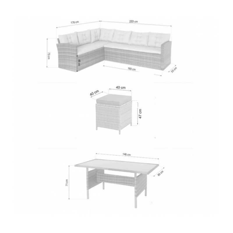 Frankhauer Conjunto de muebles de jardín LILO marrón oscuro