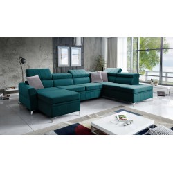 Modena VI corner sofa with sleeping function – elegance and functionality in Velvet fabric, Amor velvet 4312