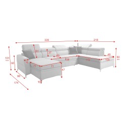 Ecksofa Modena VI mit Schlaffunktion – Eleganz und Funktionalität in Samtstoff, Amor Velvet 4321
