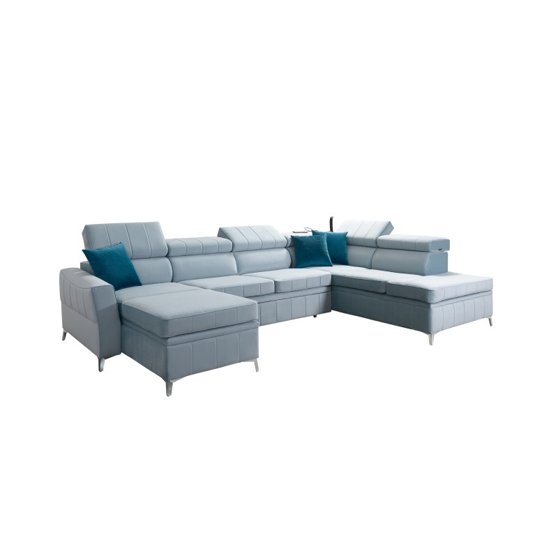 Ecksofa Modena VI mit Schlaffunktion – Eleganz und Funktionalität in Samtstoff, Amor Velvet 4321