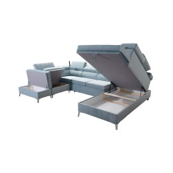 Esquinero Modena VIII con función para dormir Velvet, Amor velvet 4301 - elegancia y funcionalidad en uno