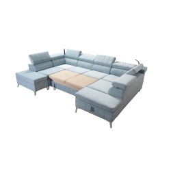 Modena VIII Corner Sofa with Sleeping Function Velvet, Amor Velvet 4301 - elegance and functionality in one