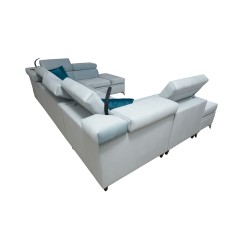 Modena VIII Corner Sofa with Sleeping Function Velvet, Amor Velvet 4301 - elegance and functionality in one