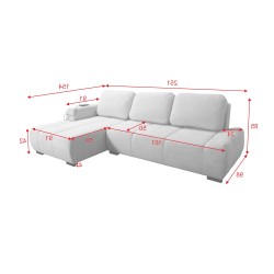 Esquinero Oscar con función de cama y puerto USB: Comodidad y estilo en tu sala de estar.