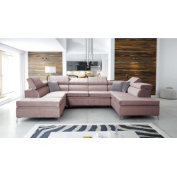 Modena VIII corner sofa with sleeping function Velvet, Amor velvet 4308 - elegance and functionality in one
