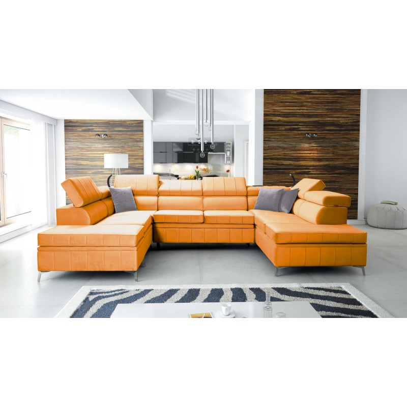 Ecksofa Modena VIII mit Schlaffunktion Velvet, Amor Velvet 4309 - Eleganz und Funktionalität in einem