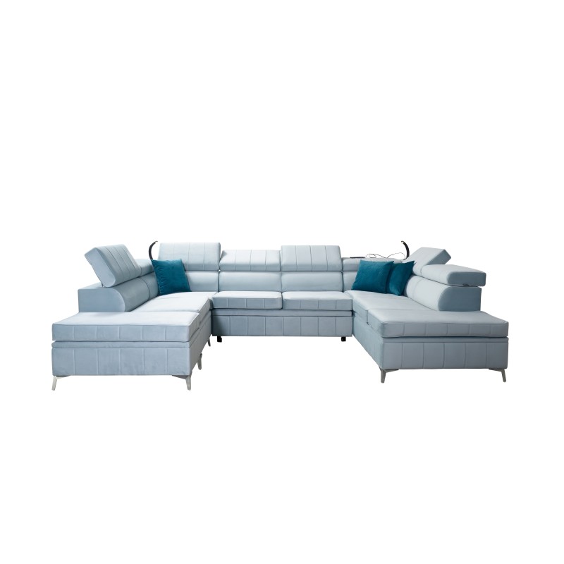 Modena VIII Corner Sofa with Sleeping Function Velvet, Amor Velvet 4312 - Elegance and Functionality in One