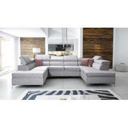Modena VIII corner sofa with sleeping function Velvet, Amor velvet 4318 - elegance and functionality in one