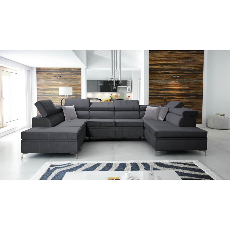 Ecksofa Modena VIII mit Schlaffunktion Velvet, Amor Velvet 4321 - Eleganz und Funktionalität in Einem