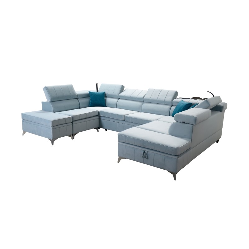 Esquina Modena VIII con función de cama Velvet, Amor velvet 4321 - elegancia y funcionalidad en uno.