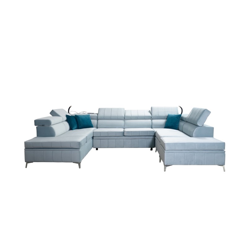Modena VIII Corner Sofa with Sleeping Function Velvet, Amor Velvet 4301 - elegance and functionality in one