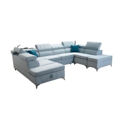 Esquina Modena VIII con función de cama Velvet, Amor velvet 4303: elegancia y funcionalidad en uno.